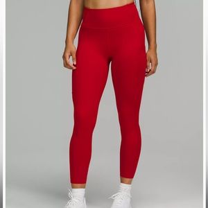 Lululemon Fast and Free High-Rise Tight 25", Red